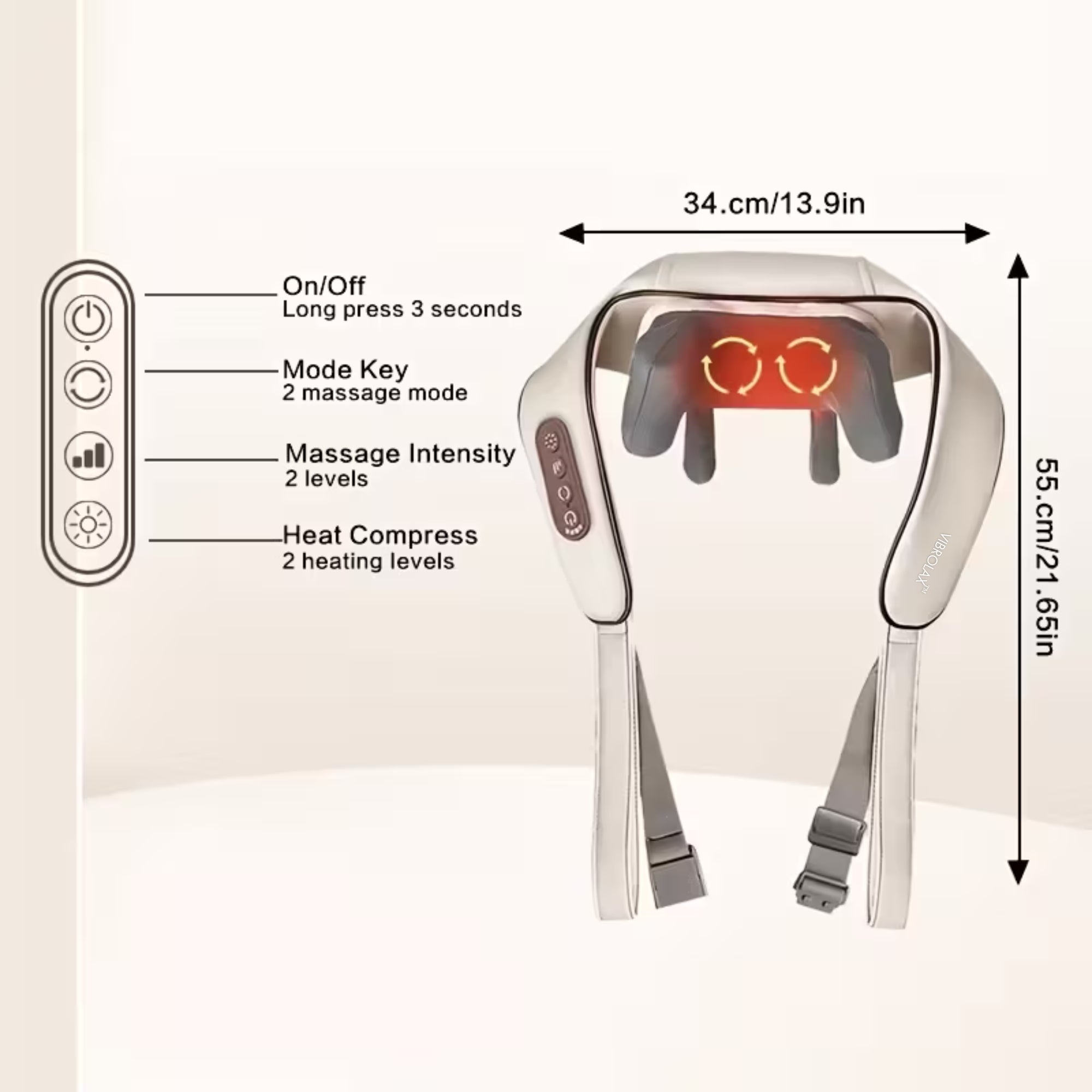 Vibrolax 6D Neck, Shoulder & Back Massager with Heat