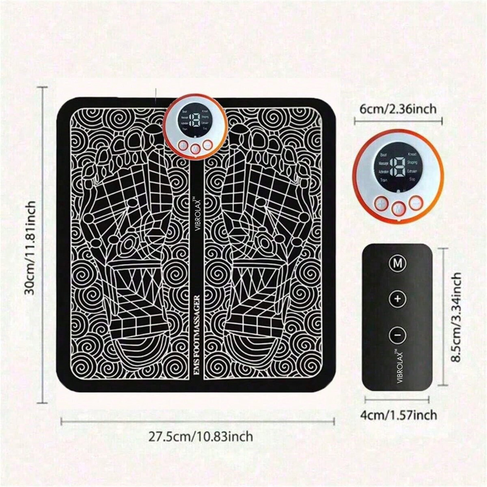 Vibrolax Rechargeable EMS Electric Foot Massager Pad – Multifunctional Muscle Relaxation & Fitness Mat