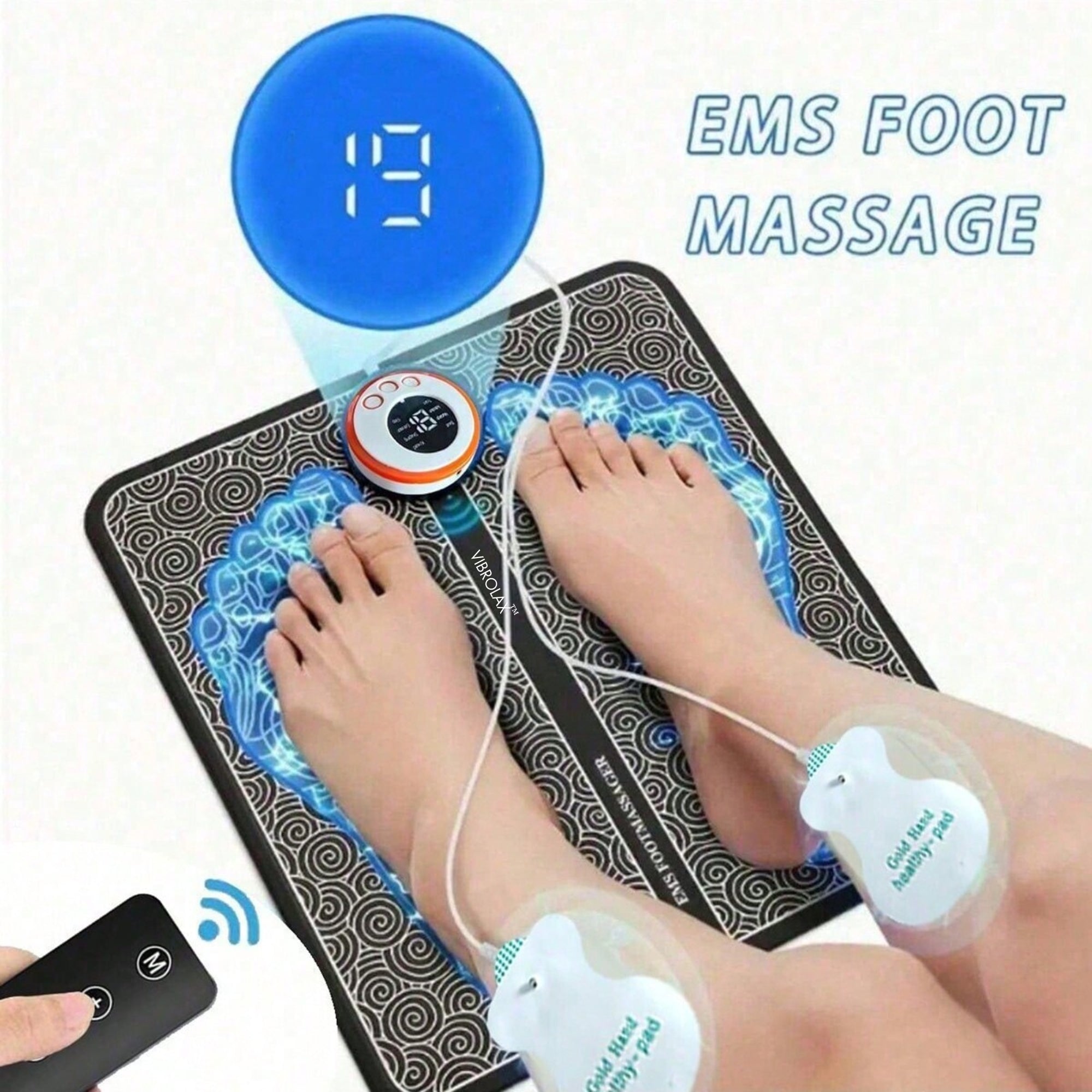 EMS Foot Massager Pad with Wireless Remote | VIBROLAX
