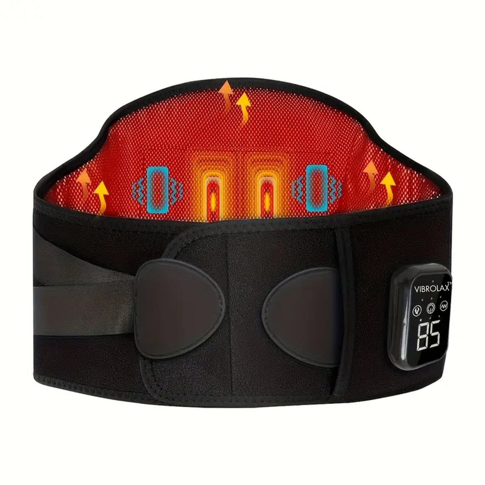 Vibrolax Cordless, Wearable Lower Back Massager | Heating Pad for Back Pain Relief