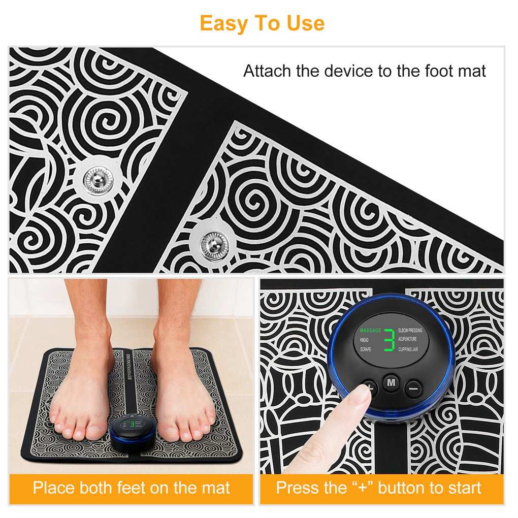 Vibrolax Rechargeable EMS Electric Foot Massager Pad – Multifunctional Muscle Relaxation & Fitness Mat