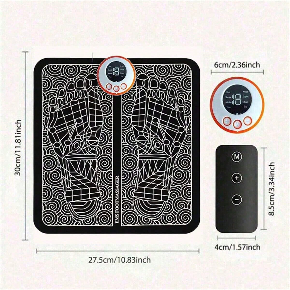 Vibrolax Rechargeable EMS Electric Foot Massager Pad – Multifunctional Muscle Relaxation & Fitness Mat